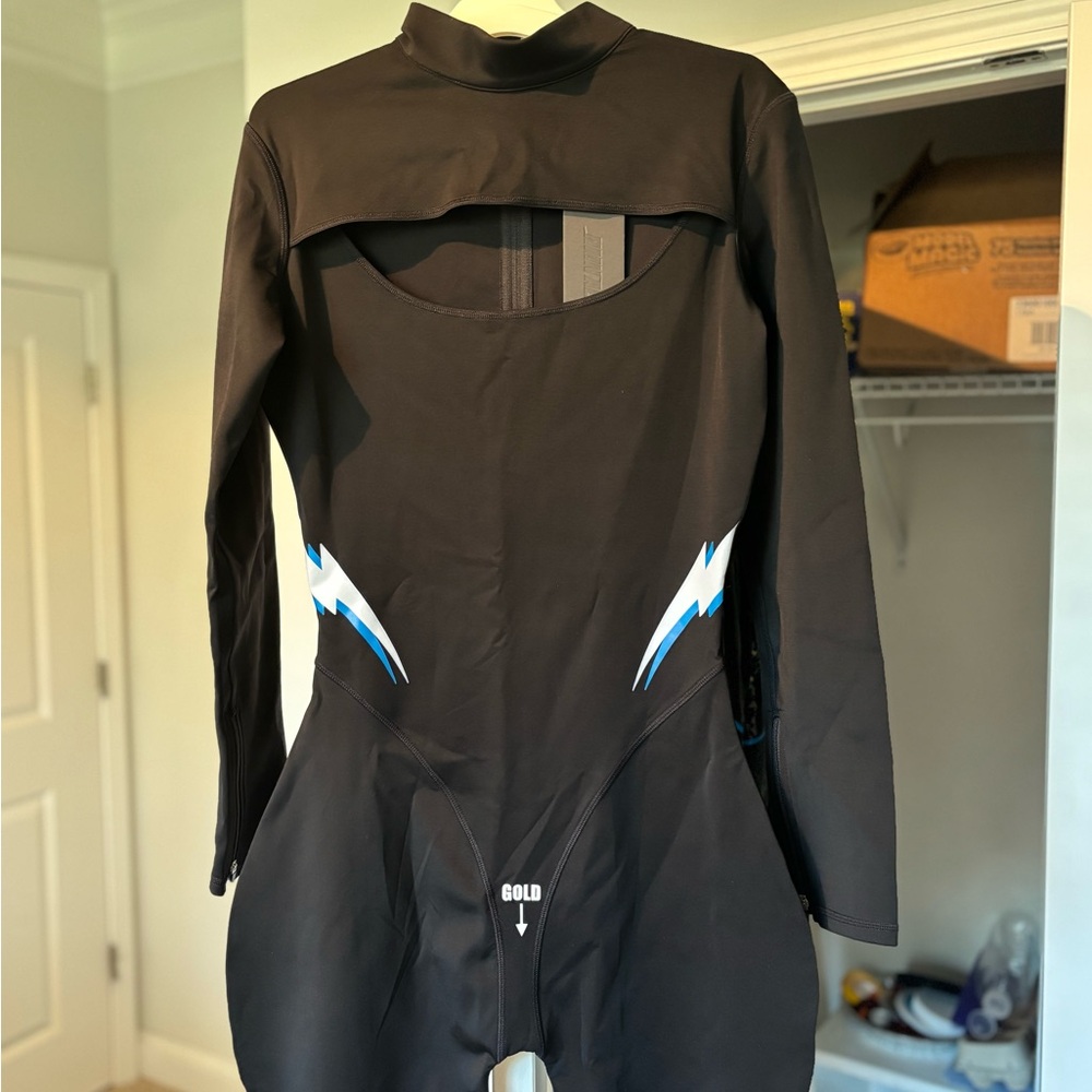 NTW HMN ALNS Black Body Suit with Blue Accents